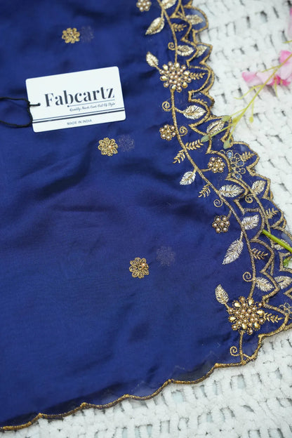 (Udaya) South Indian Festival Traditional Half Saree with Embroidered Blouse & Dupatta