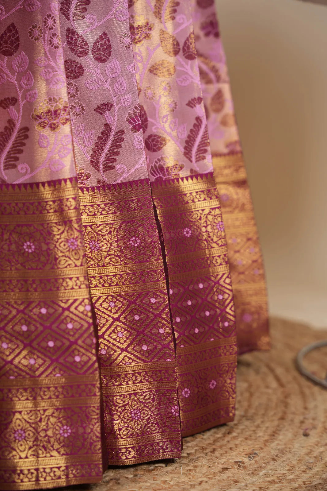 (Udaya) South Indian Festival Traditional Half Saree with Embroidered Blouse & Dupatta