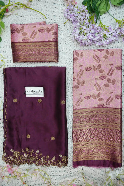 (Udaya) South Indian Festival Traditional Half Saree with Embroidered Blouse & Dupatta