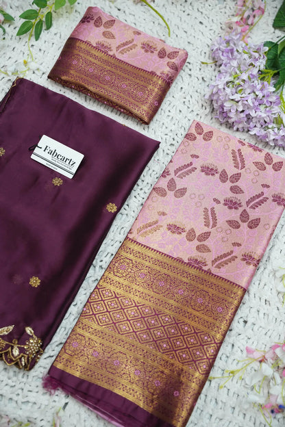 (Udaya) South Indian Festival Traditional Half Saree with Embroidered Blouse & Dupatta