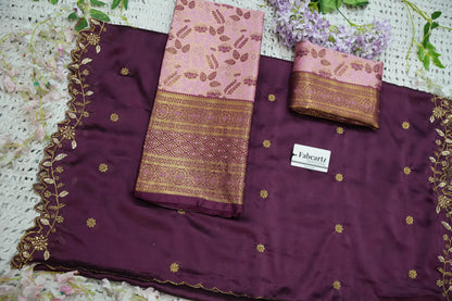 (Udaya) South Indian Festival Traditional Half Saree with Embroidered Blouse & Dupatta