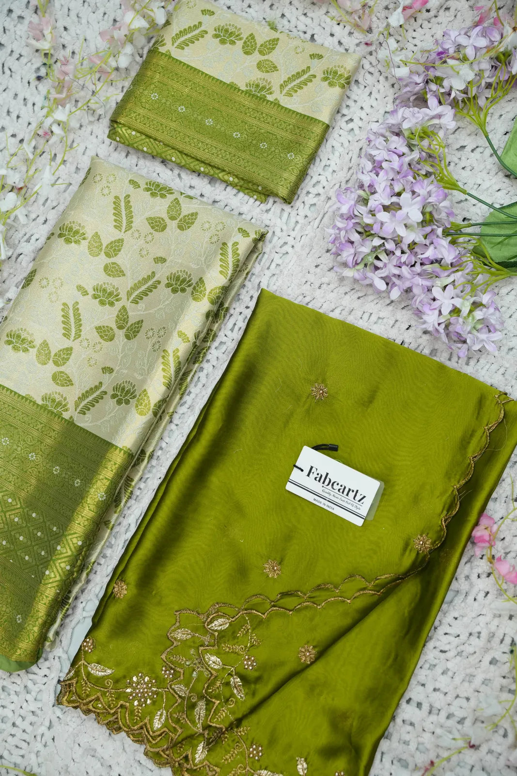 (Udaya) South Indian Festival Traditional Half Saree with Embroidered Blouse & Dupatta