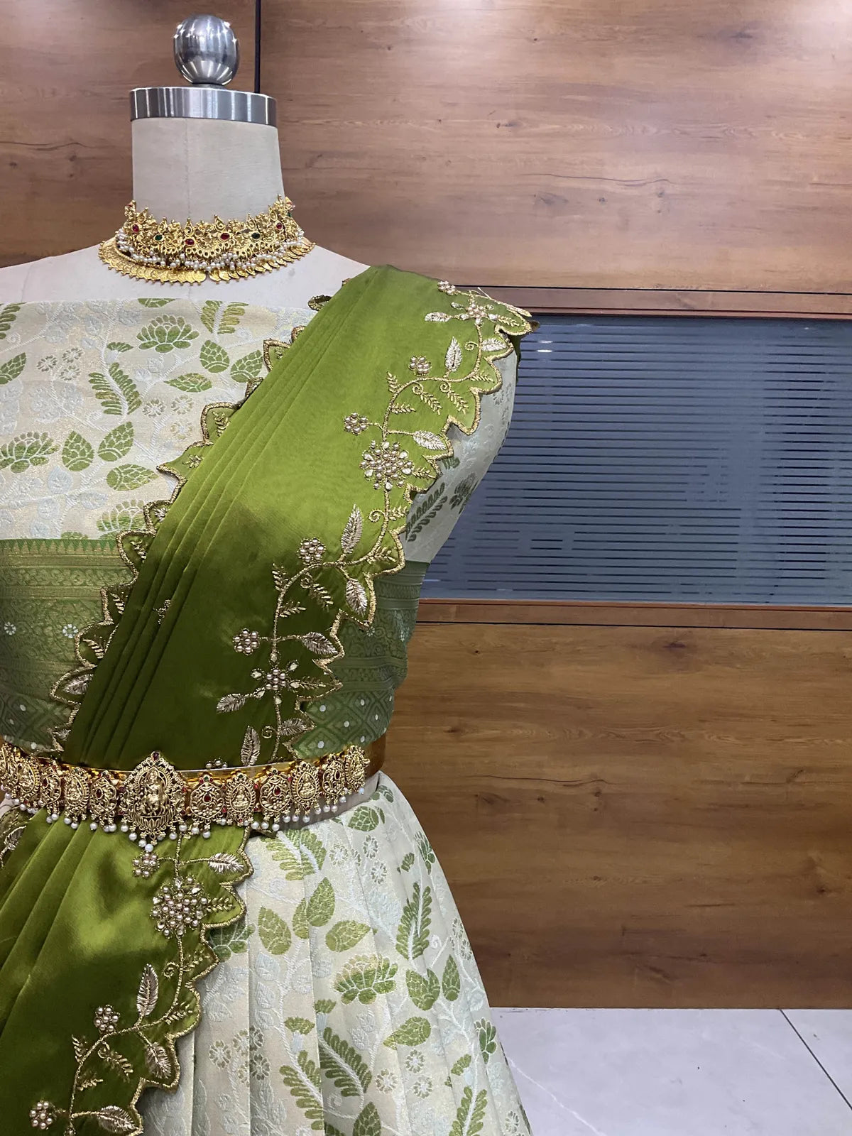 (Udaya) South Indian Festival Traditional Half Saree with Embroidered Blouse & Dupatta