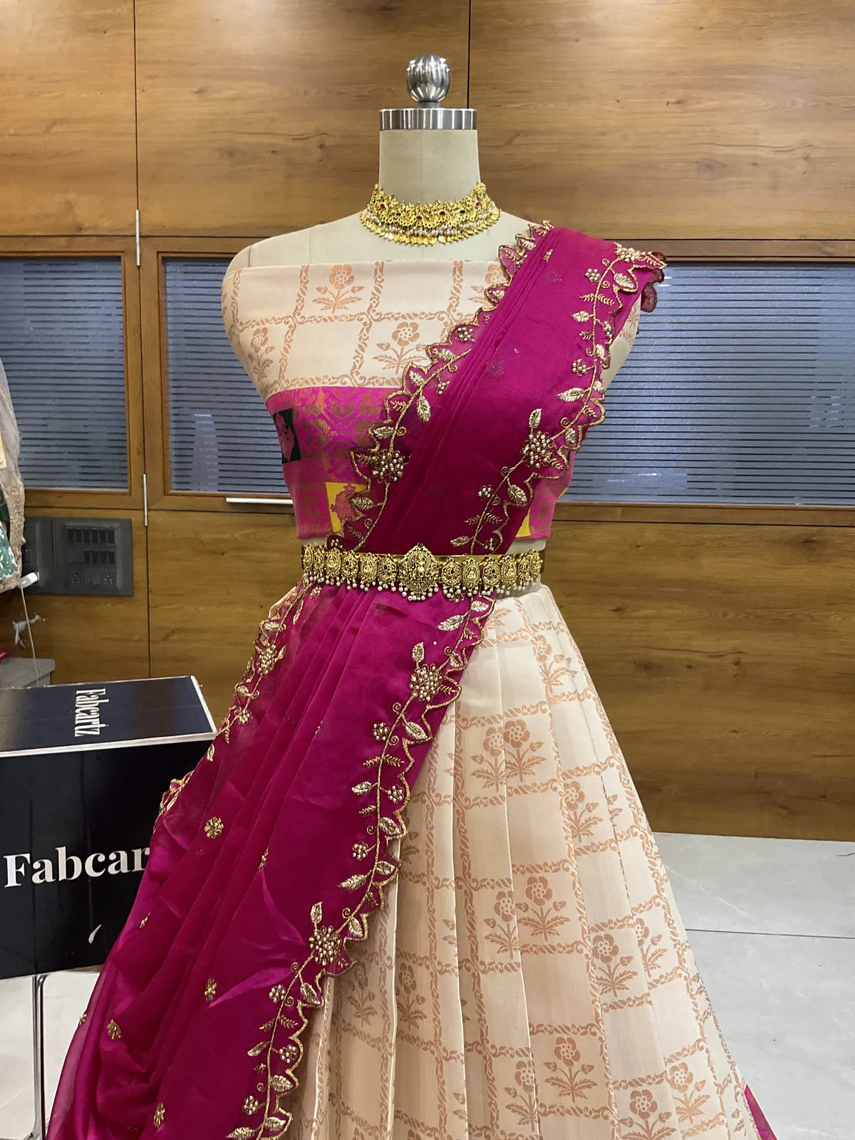 (MultiRango) South Indian Festival Traditional Half Saree with Embroidered Blouse & Dupatta
