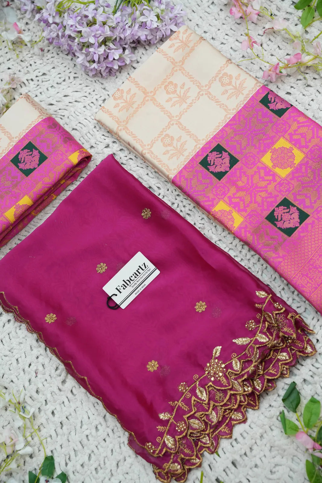 (MultiRango) South Indian Festival Traditional Half Saree with Embroidered Blouse & Dupatta