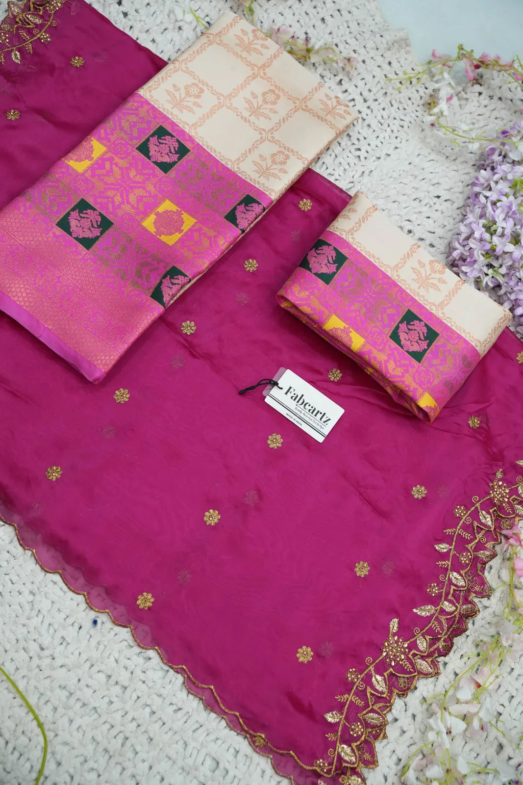 (MultiRango) South Indian Festival Traditional Half Saree with Embroidered Blouse & Dupatta