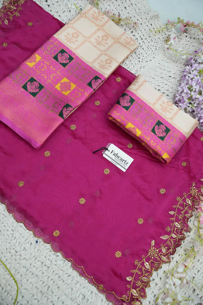(MultiRango) South Indian Festival Traditional Half Saree with Embroidered Blouse & Dupatta