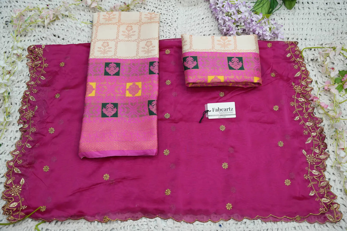 (MultiRango) South Indian Festival Traditional Half Saree with Embroidered Blouse & Dupatta
