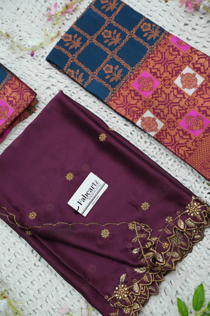 (MultiRango) South Indian Festival Traditional Half Saree with Embroidered Blouse & Dupatta
