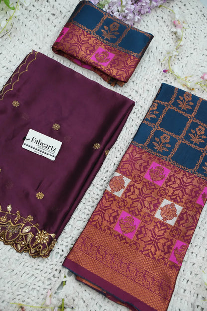 (MultiRango) South Indian Festival Traditional Half Saree with Embroidered Blouse & Dupatta