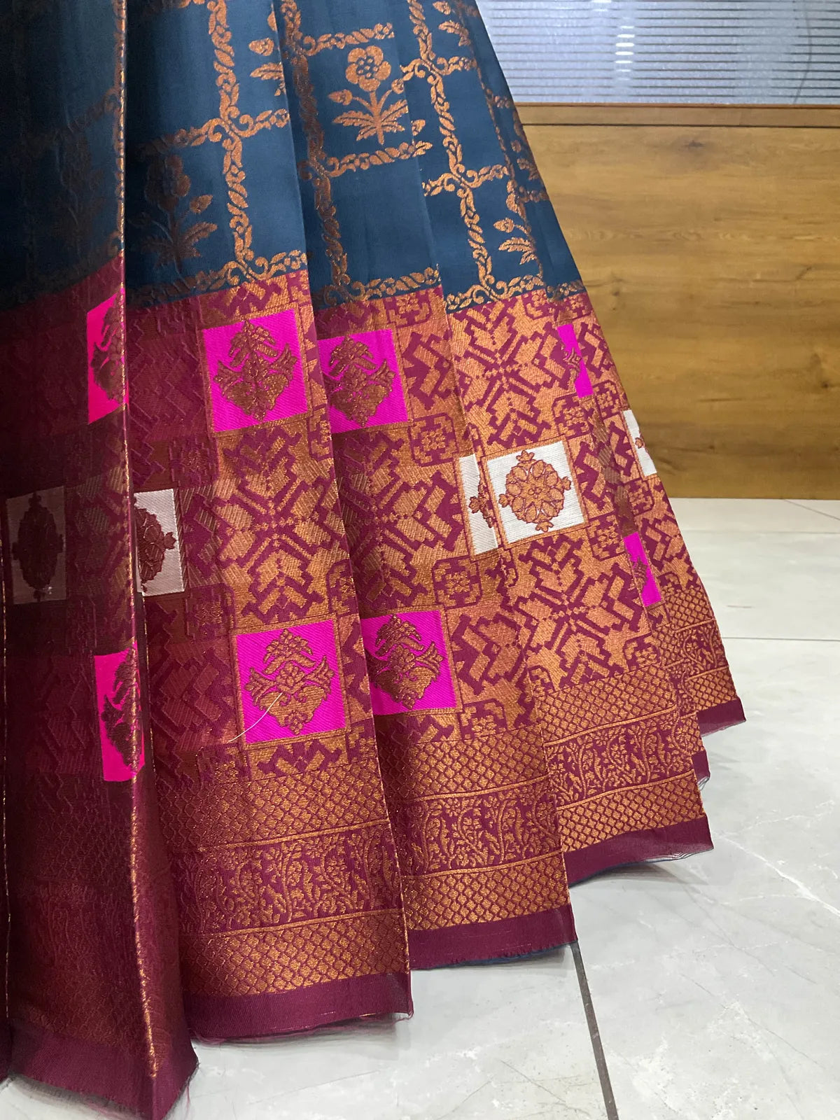 (MultiRango) South Indian Festival Traditional Half Saree with Embroidered Blouse & Dupatta
