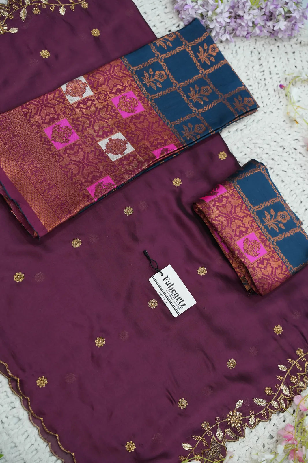 (MultiRango) South Indian Festival Traditional Half Saree with Embroidered Blouse & Dupatta