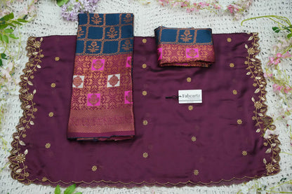 (MultiRango) South Indian Festival Traditional Half Saree with Embroidered Blouse & Dupatta
