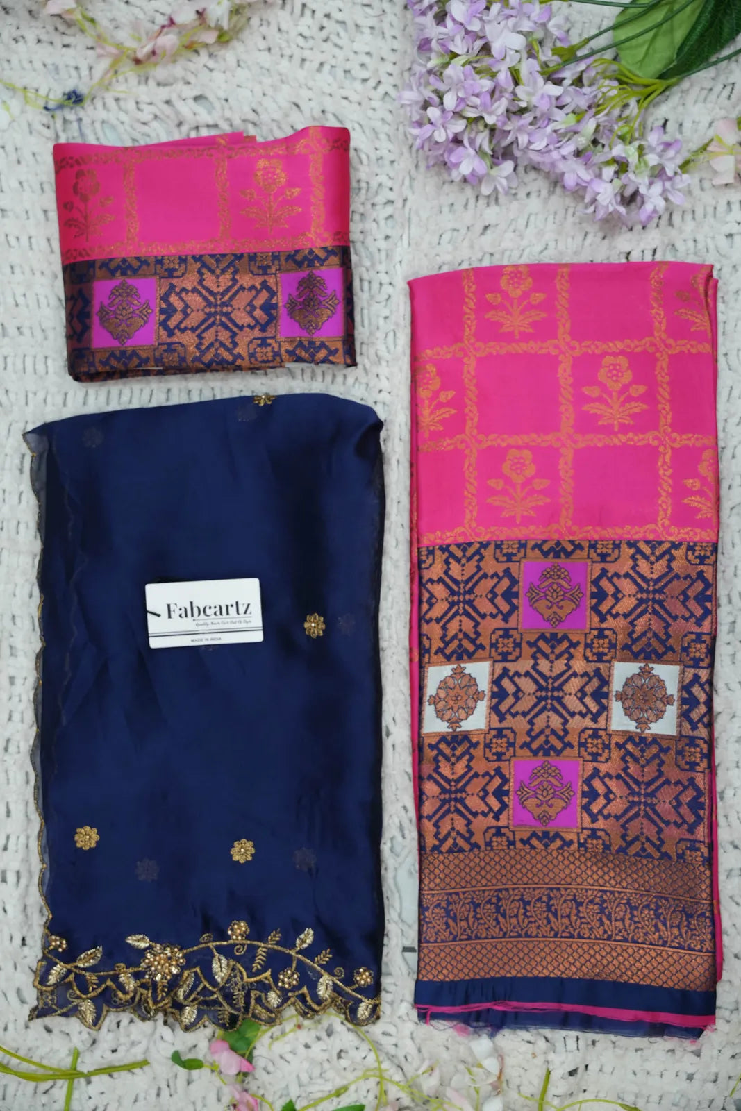 (MultiRango) South Indian Festival Traditional Half Saree with Embroidered Blouse & Dupatta