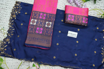 (MultiRango) South Indian Festival Traditional Half Saree with Embroidered Blouse & Dupatta