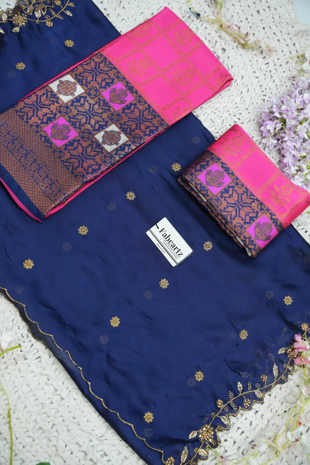 (MultiRango) South Indian Festival Traditional Half Saree with Embroidered Blouse & Dupatta