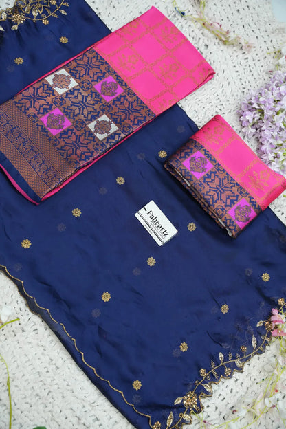 (MultiRango) South Indian Festival Traditional Half Saree with Embroidered Blouse & Dupatta