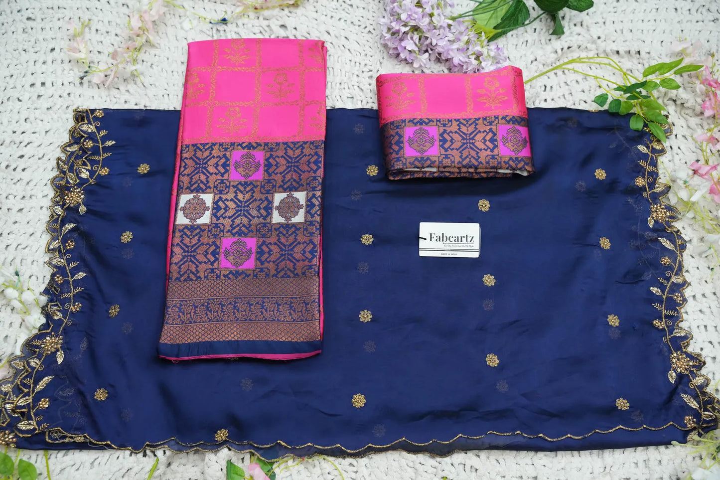 (MultiRango) South Indian Festival Traditional Half Saree with Embroidered Blouse & Dupatta