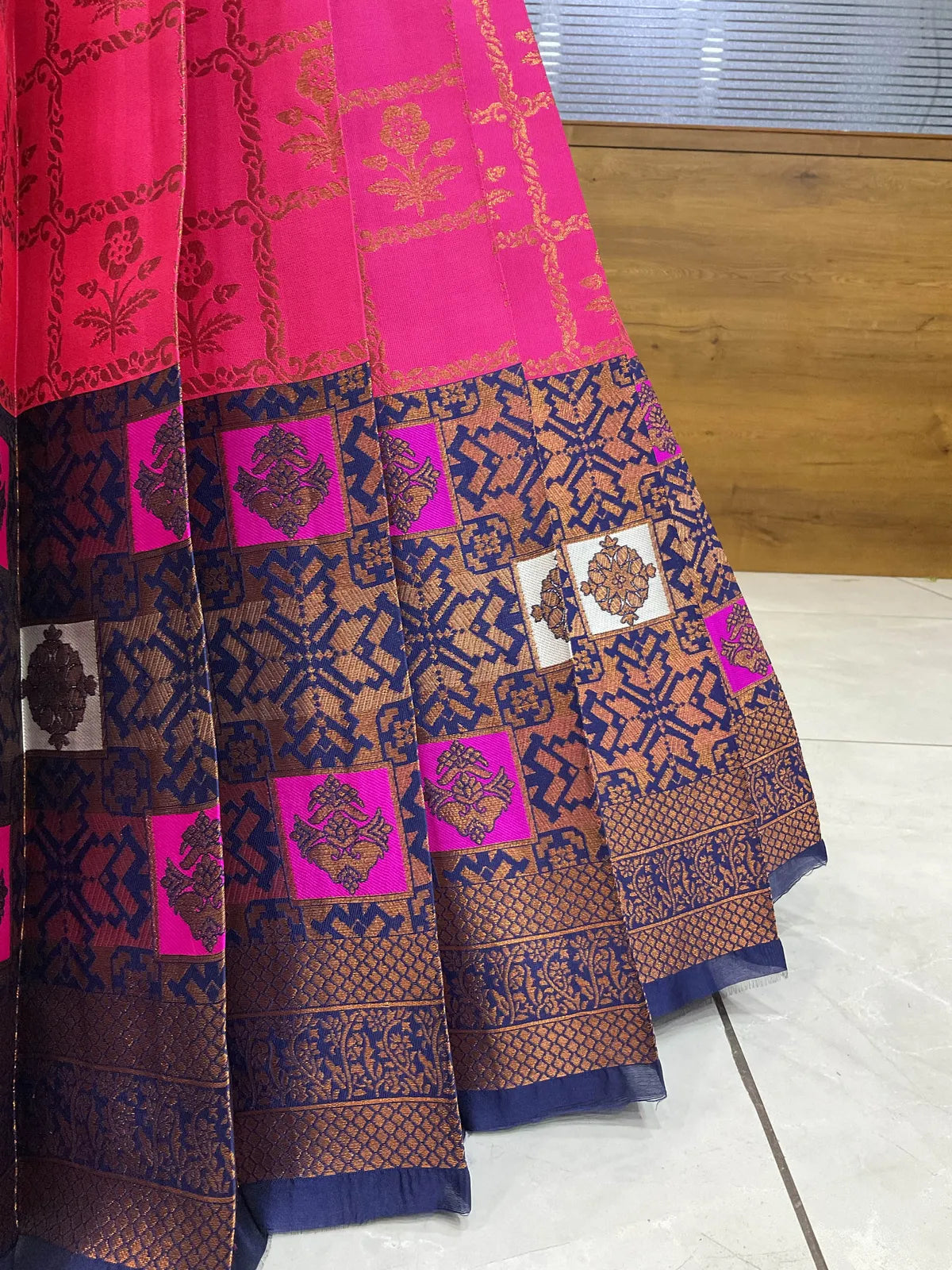 (MultiRango) South Indian Festival Traditional Half Saree with Embroidered Blouse & Dupatta