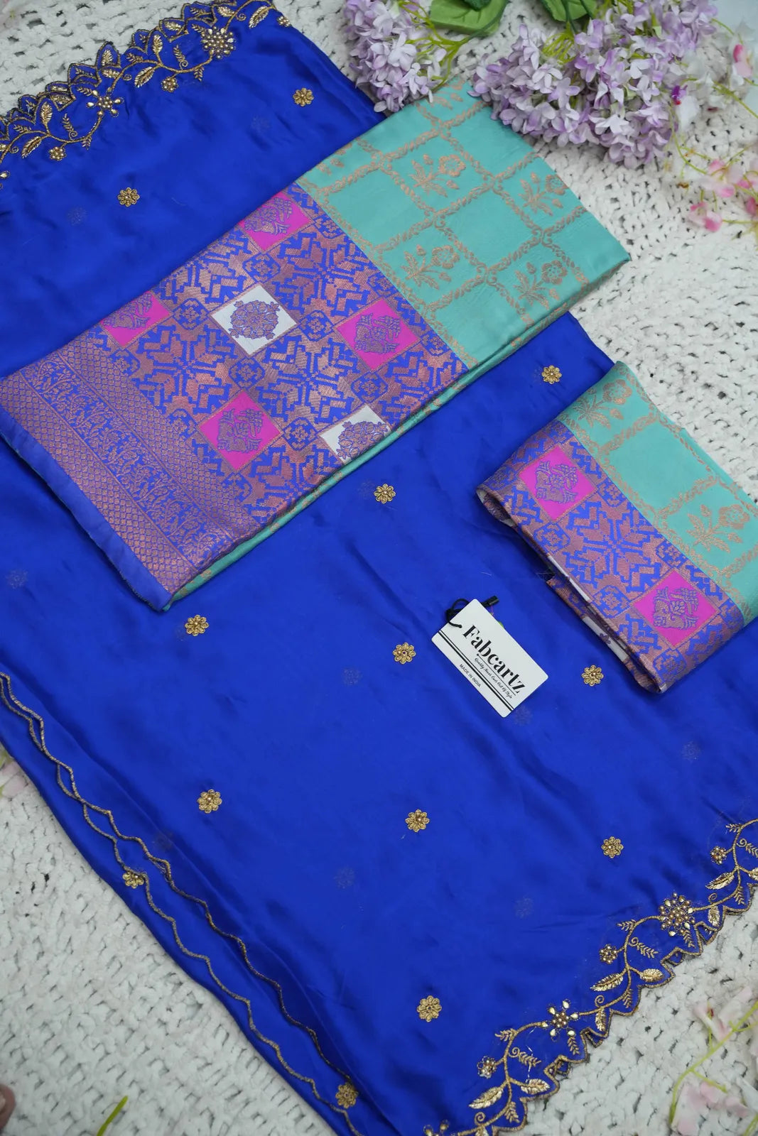 (MultiRango) South Indian Festival Traditional Half Saree with Embroidered Blouse & Dupatta