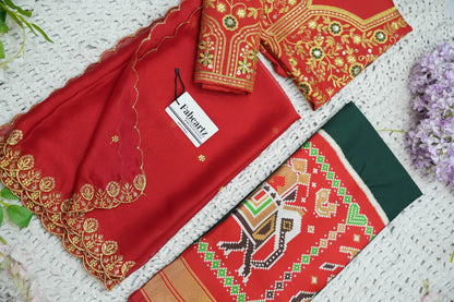 (ButtaBomma) South Indian Festival Traditional Half Saree with Embroidered Blouse & Dupatta