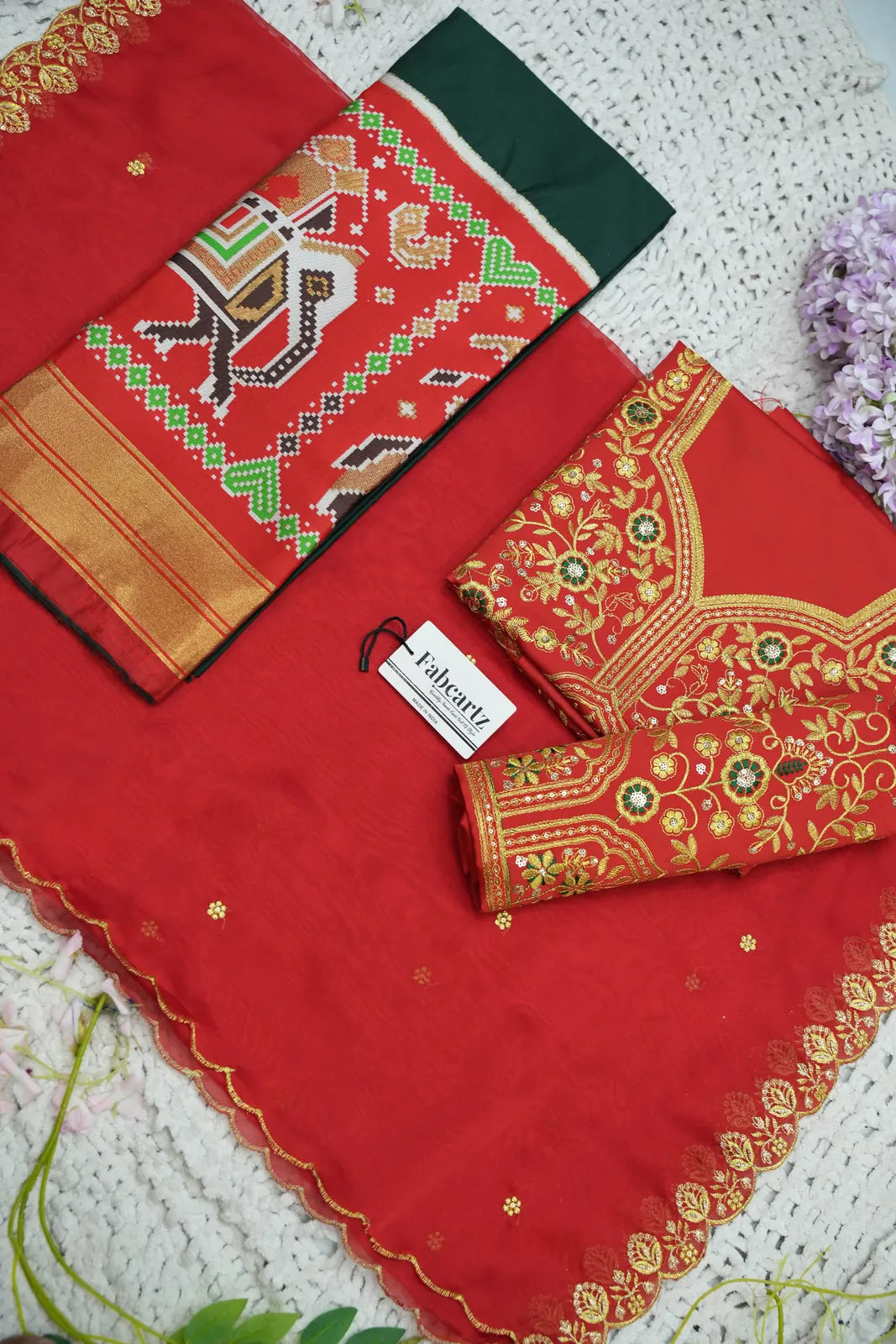 (ButtaBomma) South Indian Festival Traditional Half Saree with Embroidered Blouse & Dupatta