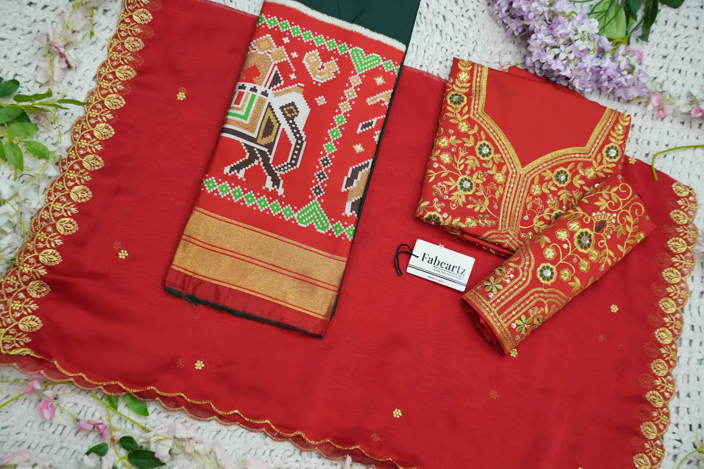(ButtaBomma) South Indian Festival Traditional Half Saree with Embroidered Blouse & Dupatta