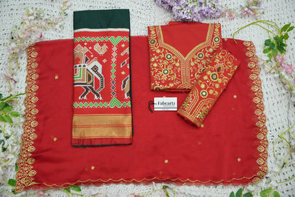 (ButtaBomma) South Indian Festival Traditional Half Saree with Embroidered Blouse & Dupatta