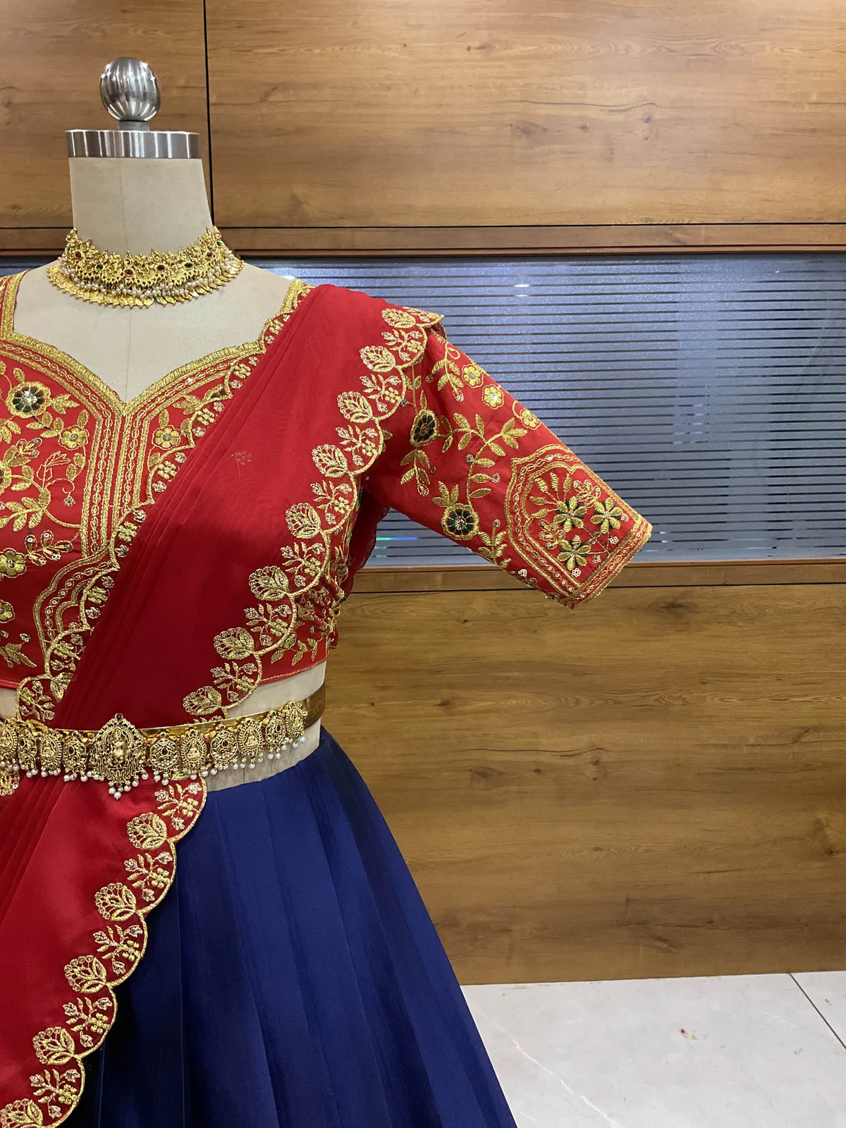 (ButtaBomma) South Indian Festival Traditional Half Saree with Embroidered Blouse & Dupatta