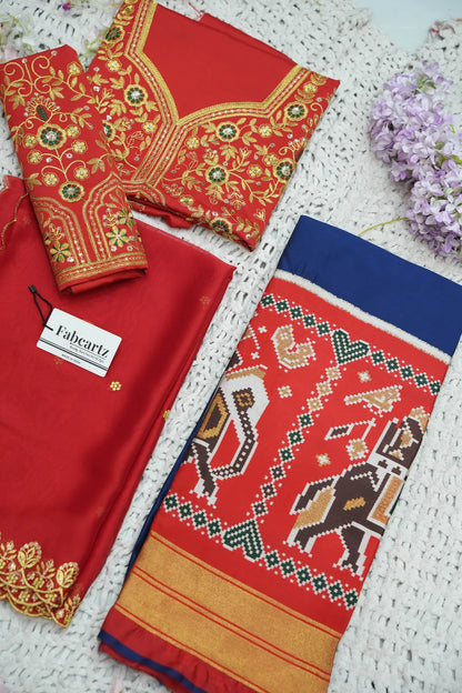 (ButtaBomma) South Indian Festival Traditional Half Saree with Embroidered Blouse & Dupatta