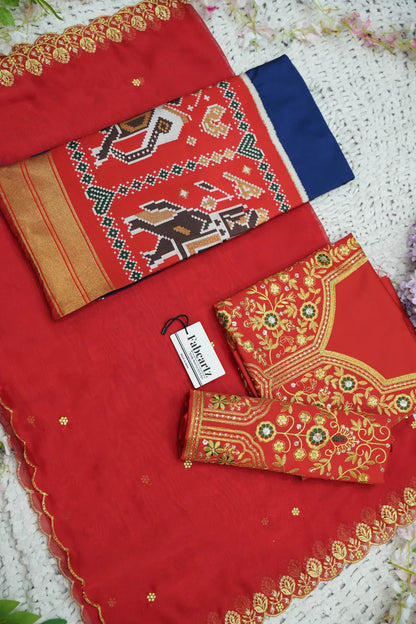 (ButtaBomma) South Indian Festival Traditional Half Saree with Embroidered Blouse & Dupatta