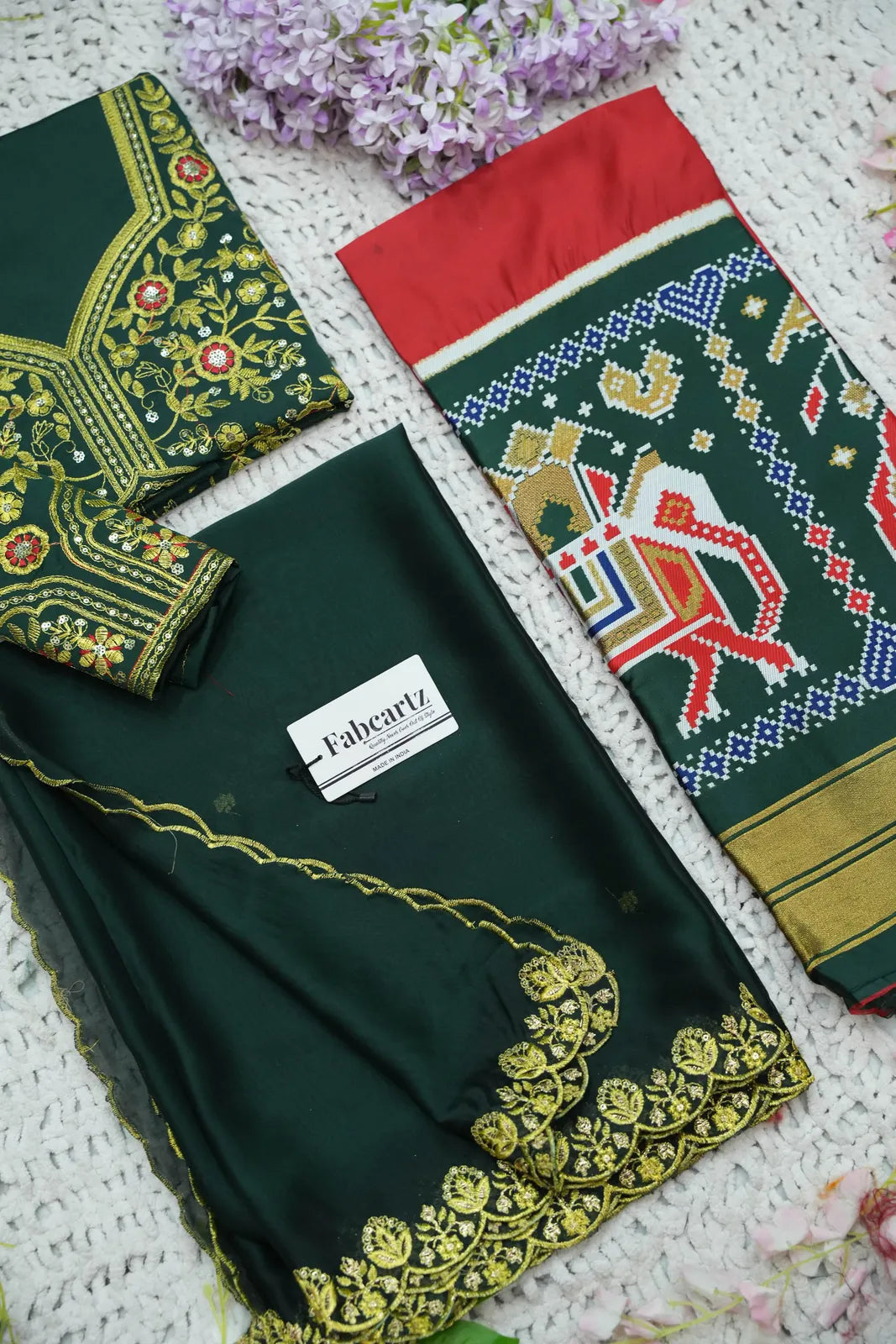 (ButtaBomma) South Indian Festival Traditional Half Saree with Embroidered Blouse & Dupatta