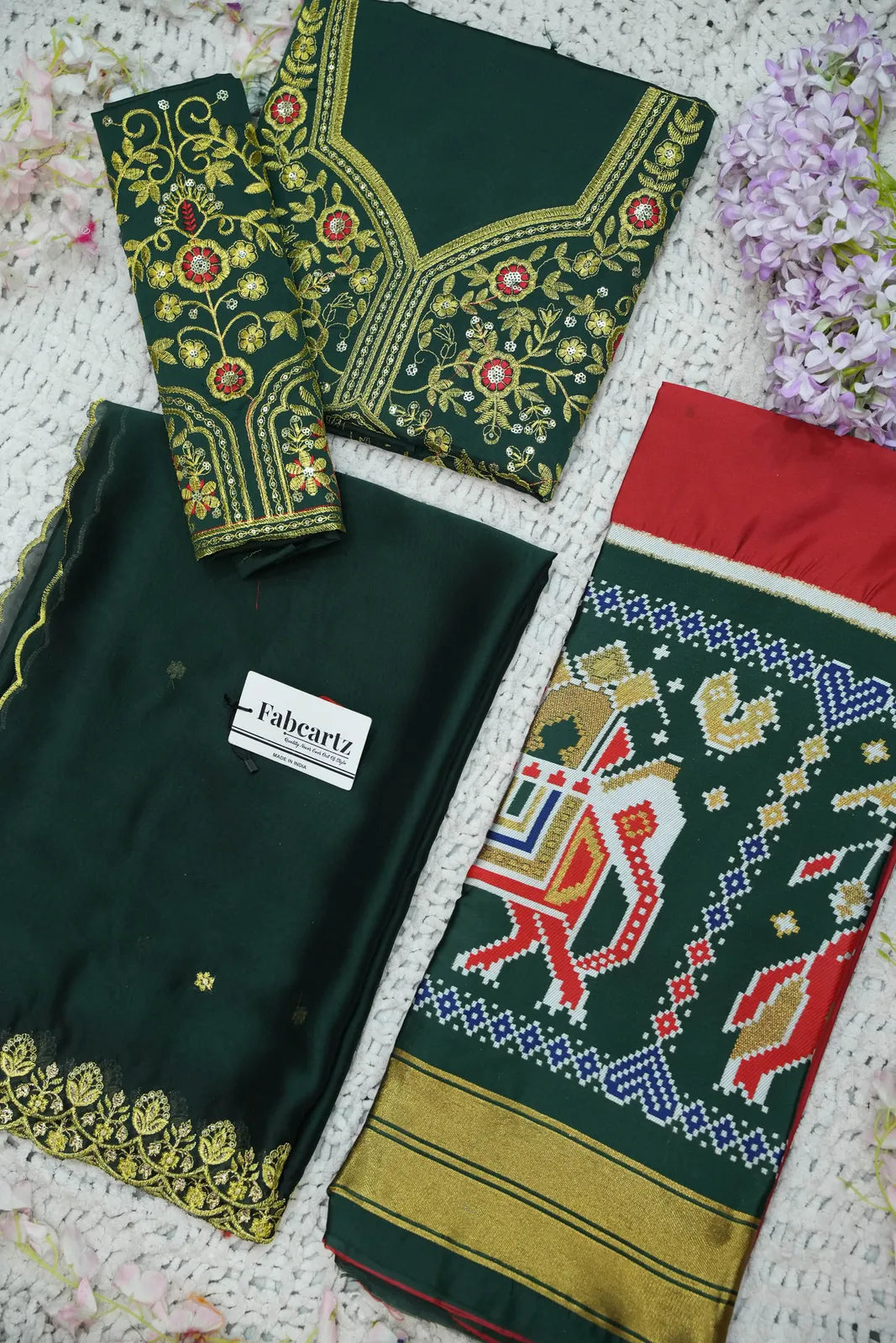 (ButtaBomma) South Indian Festival Traditional Half Saree with Embroidered Blouse & Dupatta