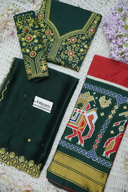 (ButtaBomma) South Indian Festival Traditional Half Saree with Embroidered Blouse & Dupatta