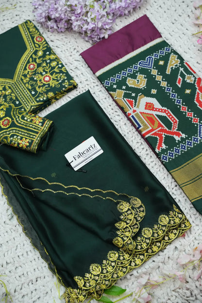 (ButtaBomma) South Indian Festival Traditional Half Saree with Embroidered Blouse & Dupatta
