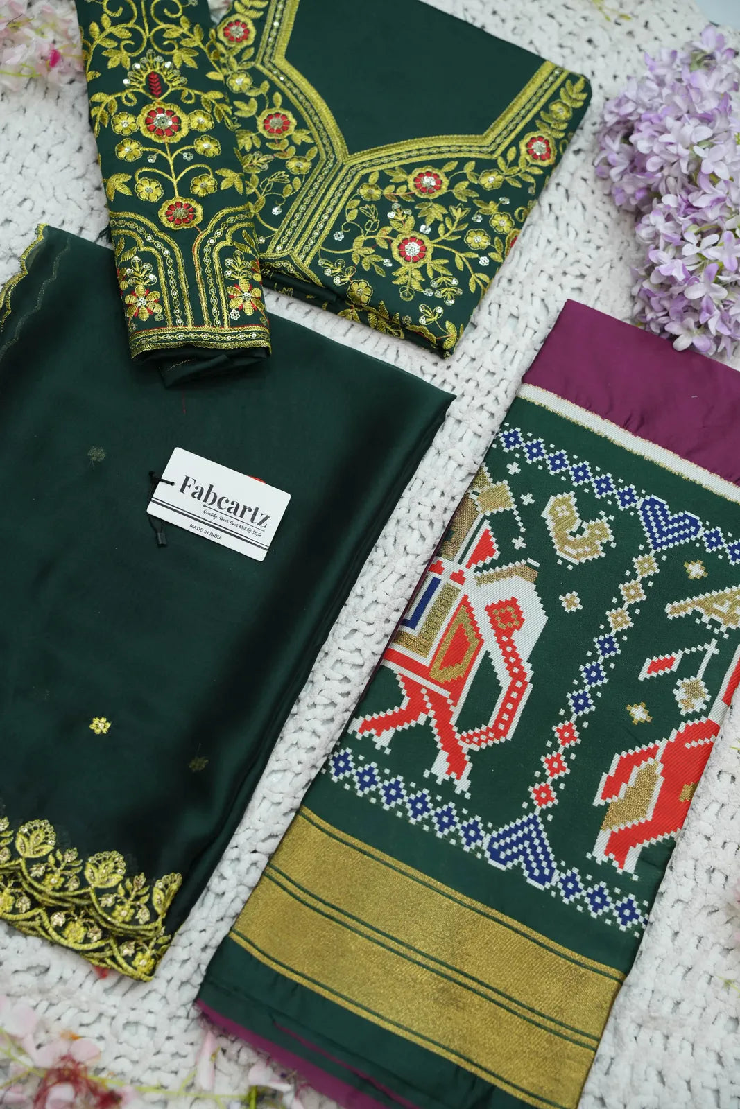 (ButtaBomma) South Indian Festival Traditional Half Saree with Embroidered Blouse & Dupatta