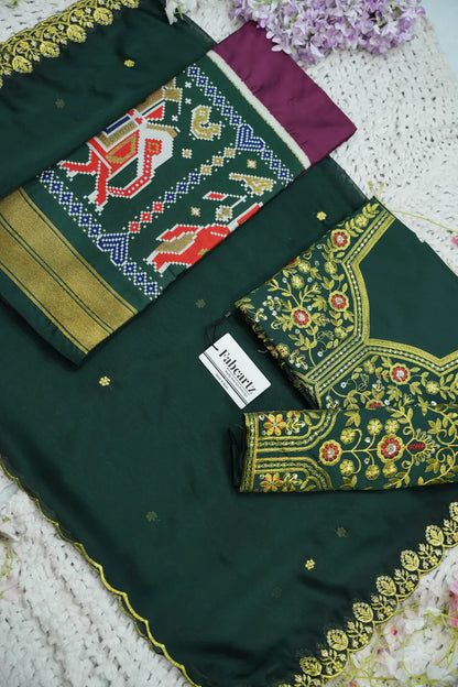 (ButtaBomma) South Indian Festival Traditional Half Saree with Embroidered Blouse & Dupatta