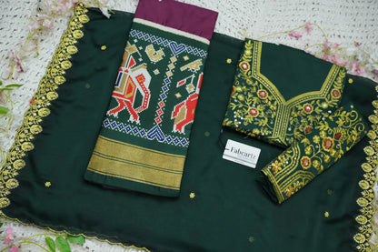 (ButtaBomma) South Indian Festival Traditional Half Saree with Embroidered Blouse & Dupatta