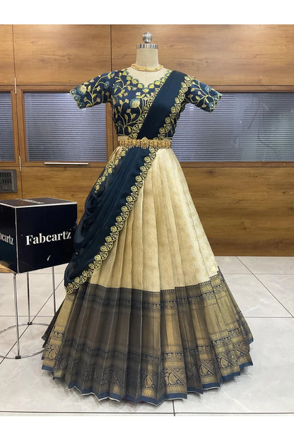 దక్షిణ భారత పండుగ సాంప్రదాయ హాఫ్ చీర (ఛవి) 