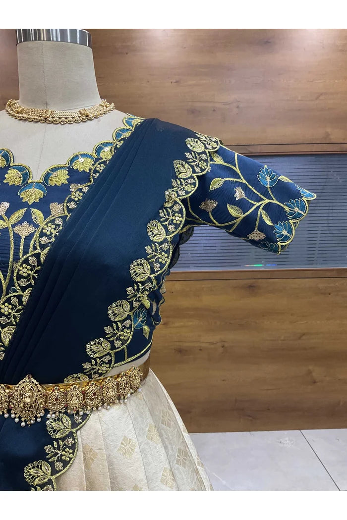 దక్షిణ భారత పండుగ సాంప్రదాయ హాఫ్ చీర (ఛవి) 