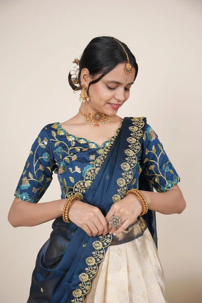 దక్షిణ భారత పండుగ సాంప్రదాయ హాఫ్ చీర (ఛవి) 