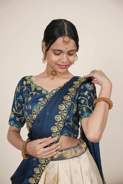 దక్షిణ భారత పండుగ సాంప్రదాయ హాఫ్ చీర (ఛవి) 