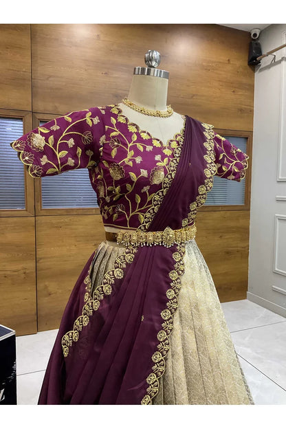 దక్షిణ భారత పండుగ సాంప్రదాయ హాఫ్ చీర (ఛవి) 