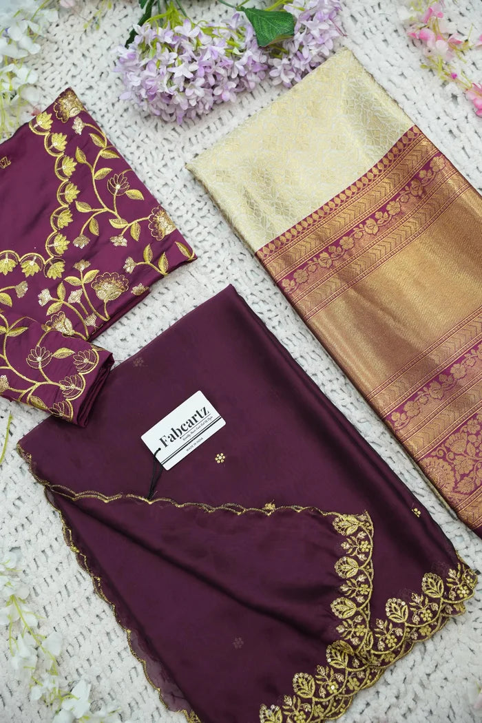 దక్షిణ భారత పండుగ సాంప్రదాయ హాఫ్ చీర (ఛవి) 