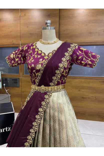 దక్షిణ భారత పండుగ సాంప్రదాయ హాఫ్ చీర (ఛవి) 