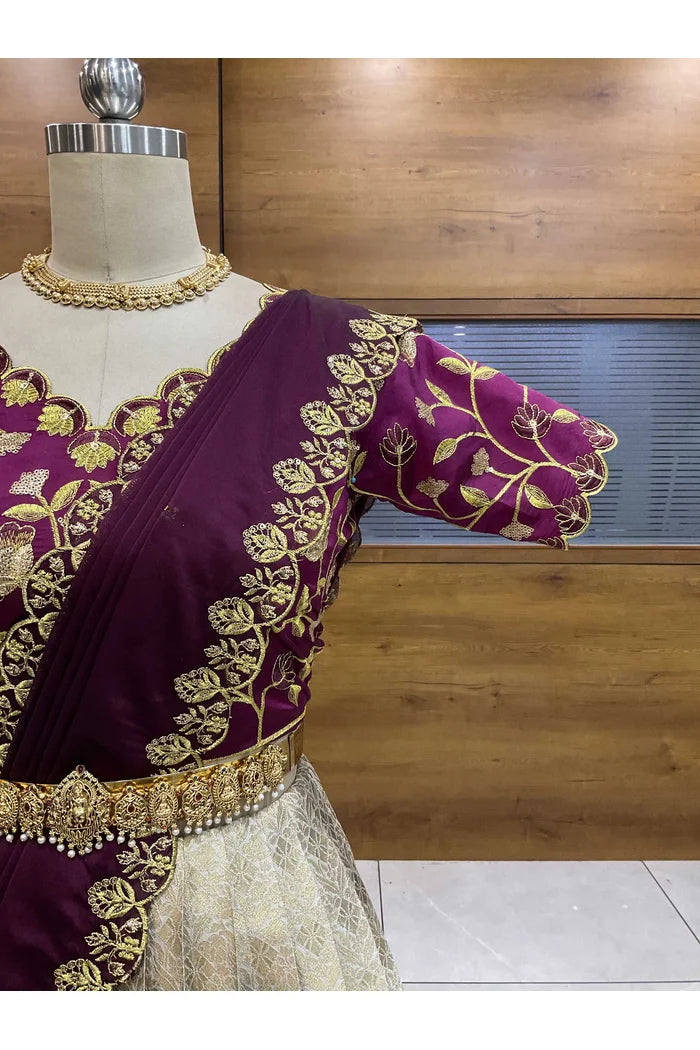 దక్షిణ భారత పండుగ సాంప్రదాయ హాఫ్ చీర (ఛవి) 