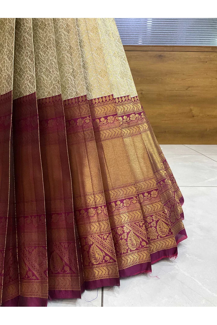 దక్షిణ భారత పండుగ సాంప్రదాయ హాఫ్ చీర (ఛవి) 