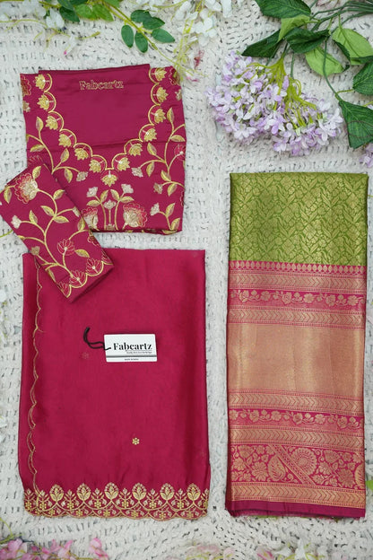 దక్షిణ భారత పండుగ సాంప్రదాయ హాఫ్ చీర (ఛవి) 