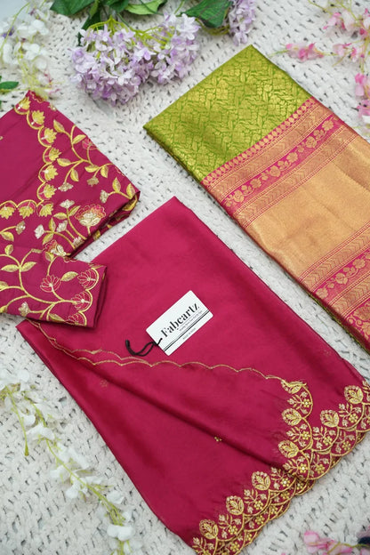 దక్షిణ భారత పండుగ సాంప్రదాయ హాఫ్ చీర (ఛవి) 