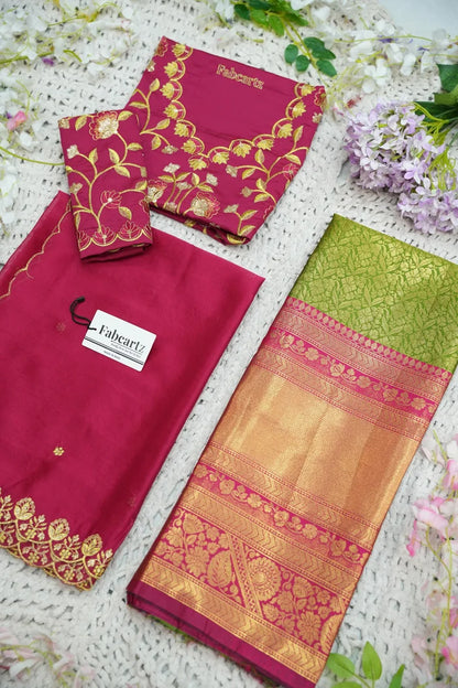 దక్షిణ భారత పండుగ సాంప్రదాయ హాఫ్ చీర (ఛవి) 